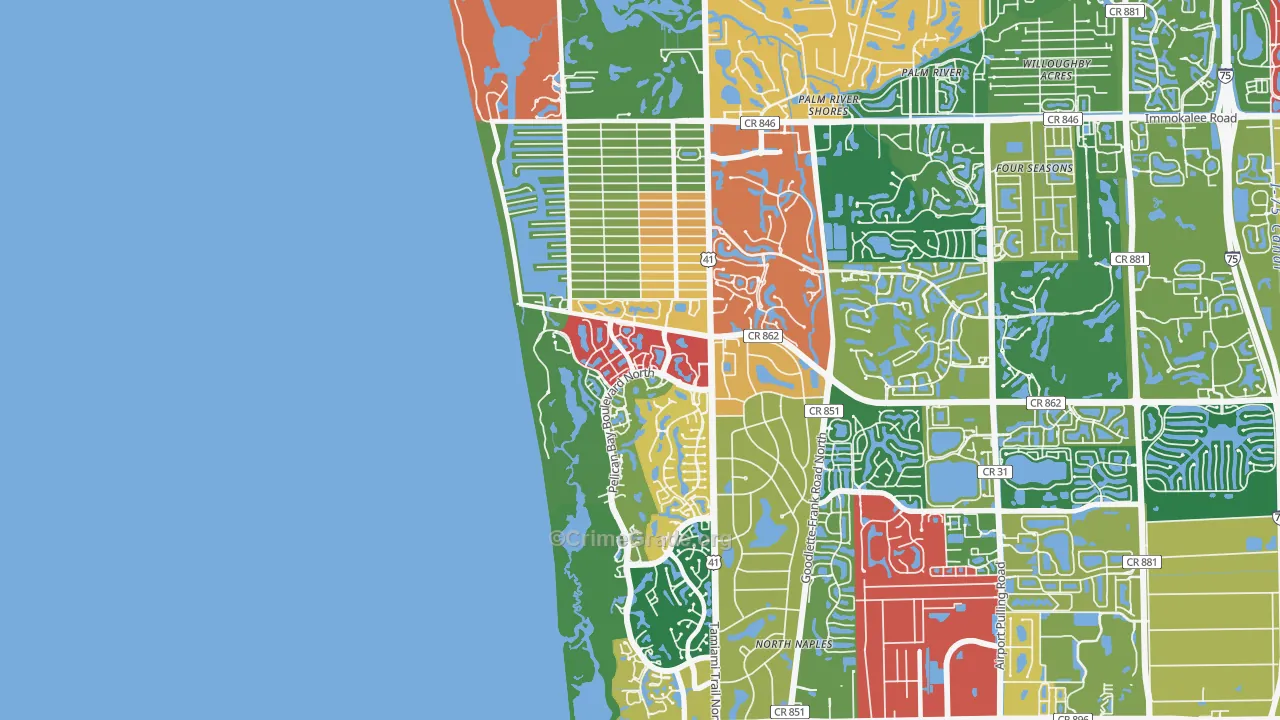 34108, FL Map of Theft Rates
