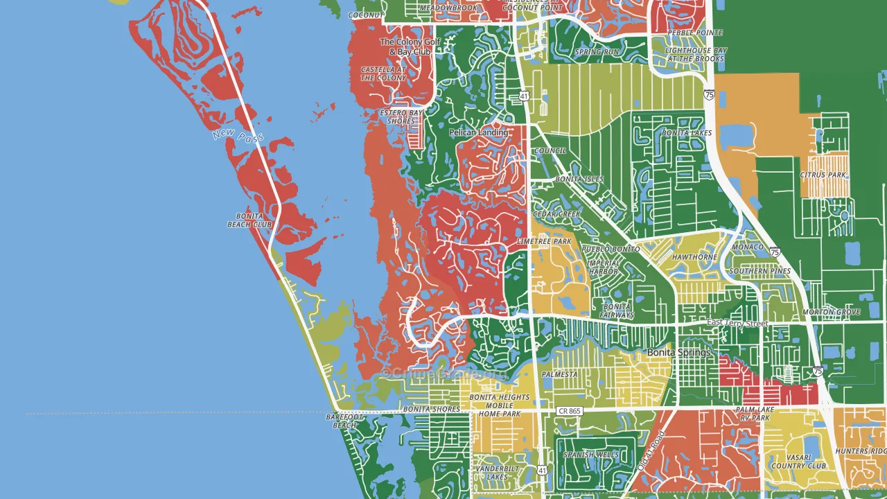 34134, FL Map of Theft Rates