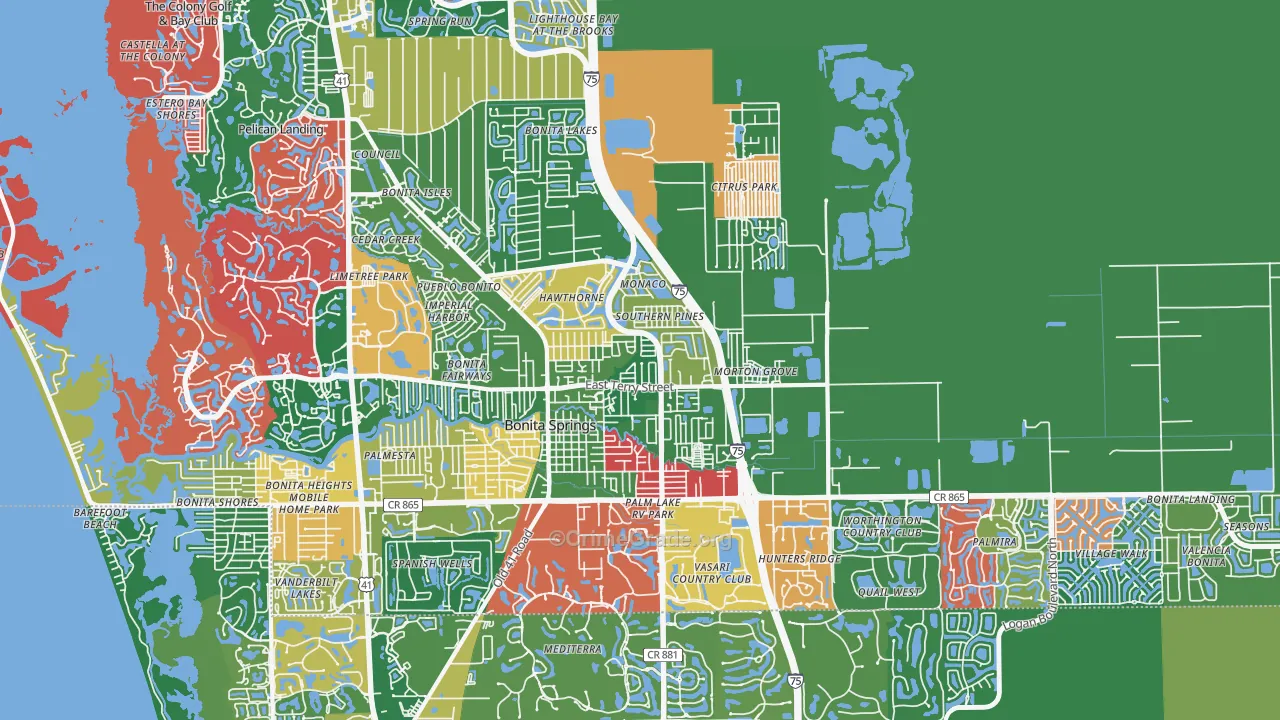 34135, FL Map of Theft Rates