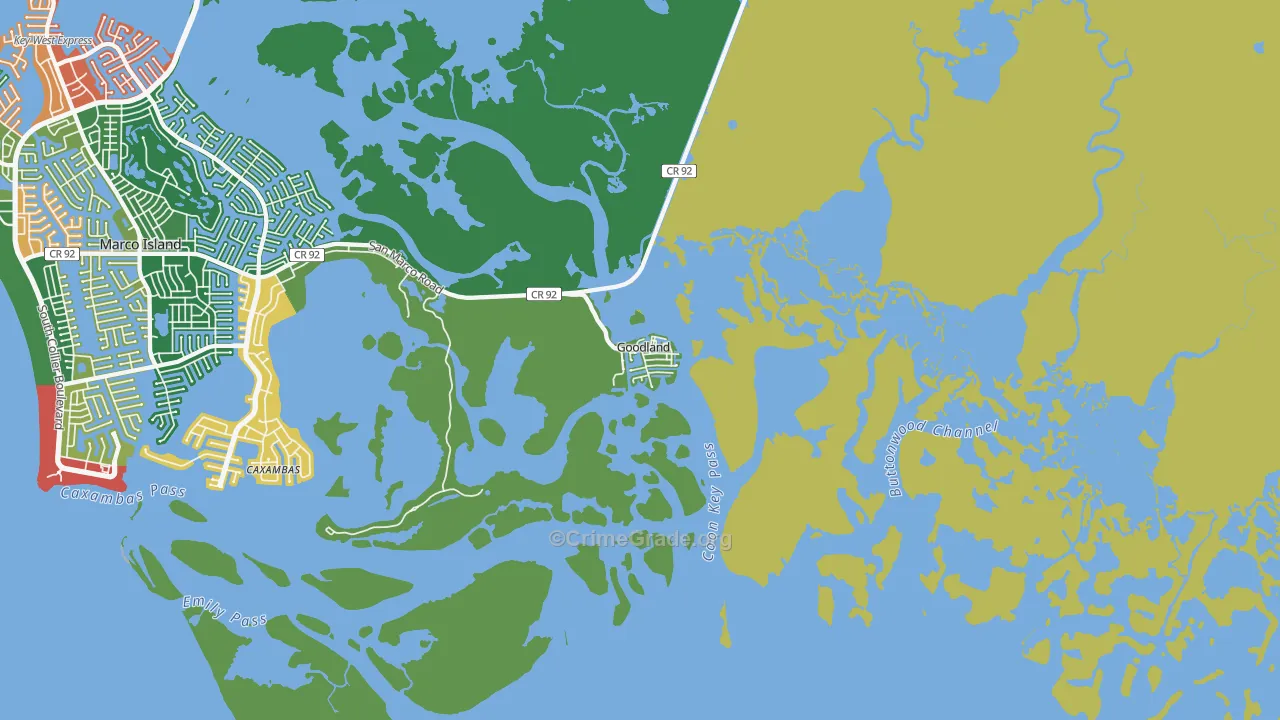 34140, FL Map of Theft Rates