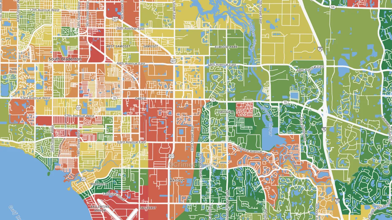 34203, FL Map of Theft Rates