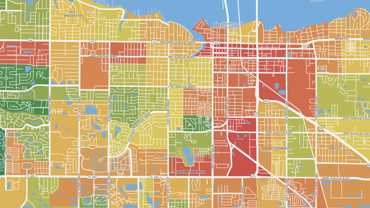 34205, FL Map of Theft Rates