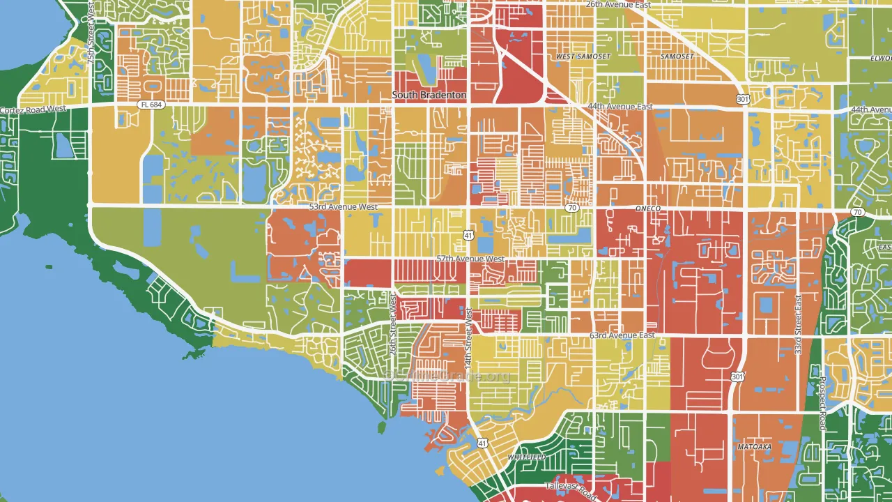 34207, FL Map of Theft Rates