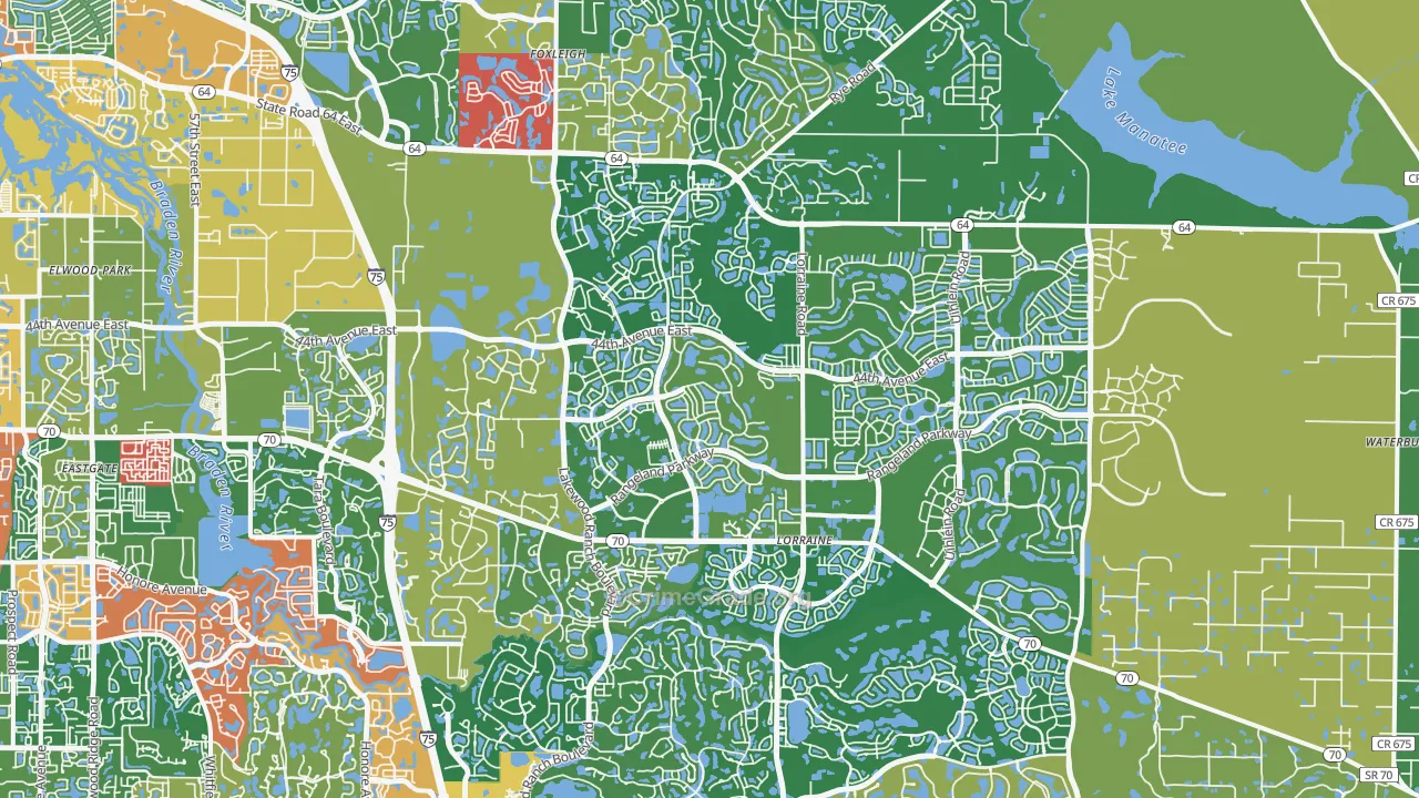 34211, FL Map of Theft Rates