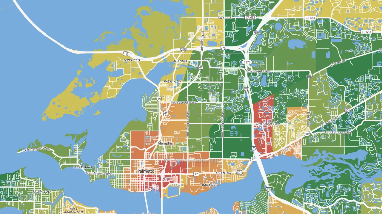 34221, FL Map of Theft Rates