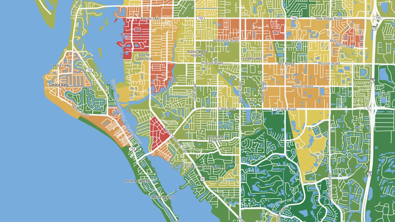 34231, FL Map of Theft Rates