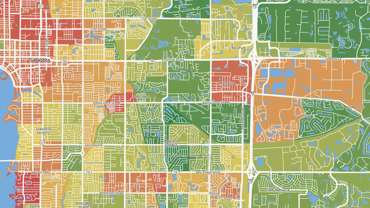 34232, FL Map of Theft Rates