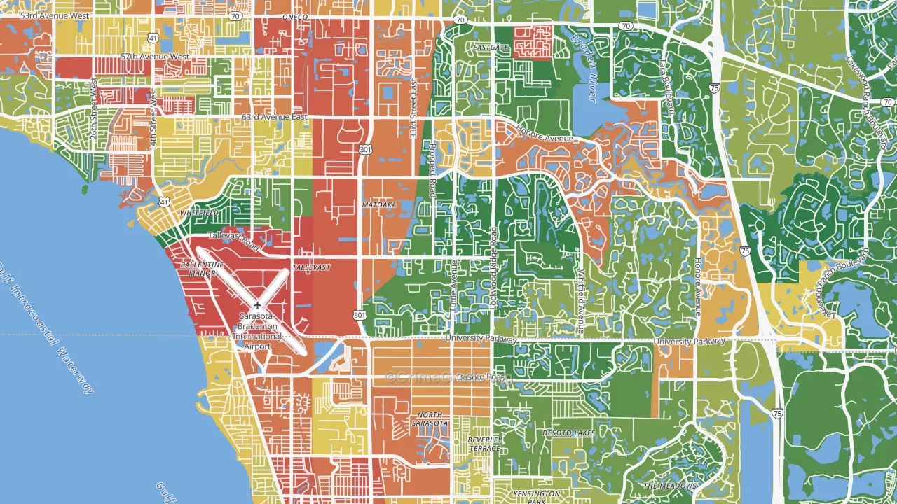 34243, FL Map of Theft Rates