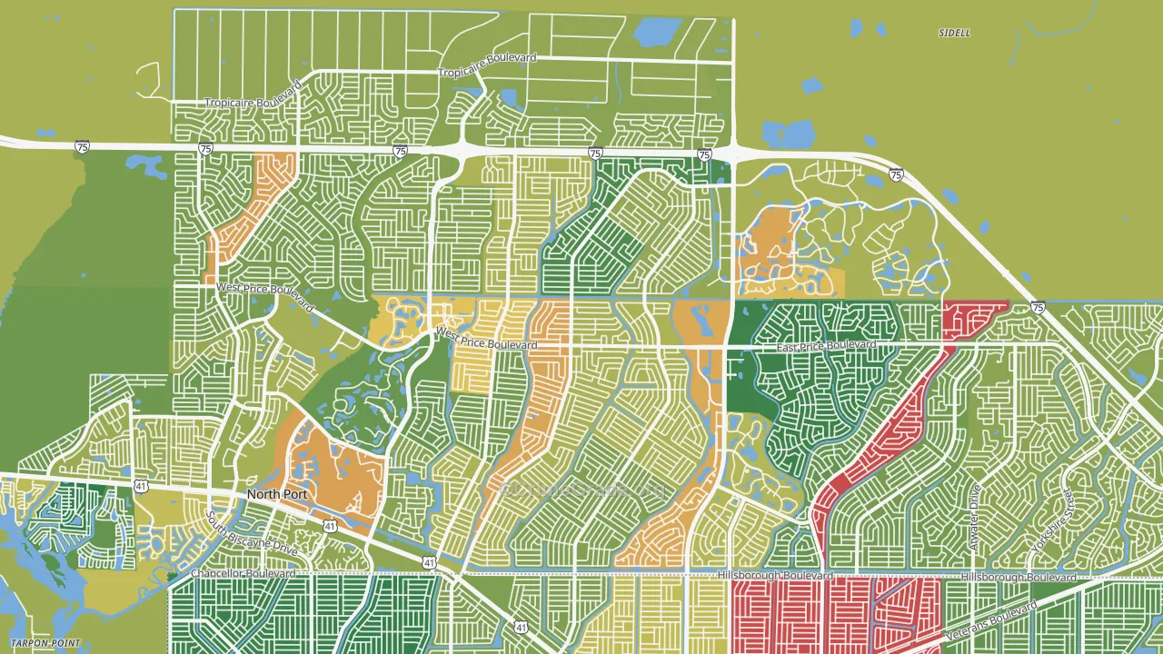 34286, FL Map of Theft Rates