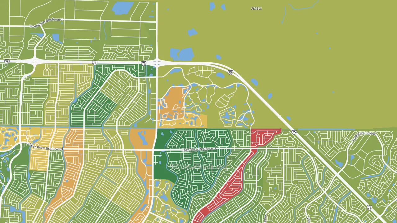 34289, FL Map of Theft Rates