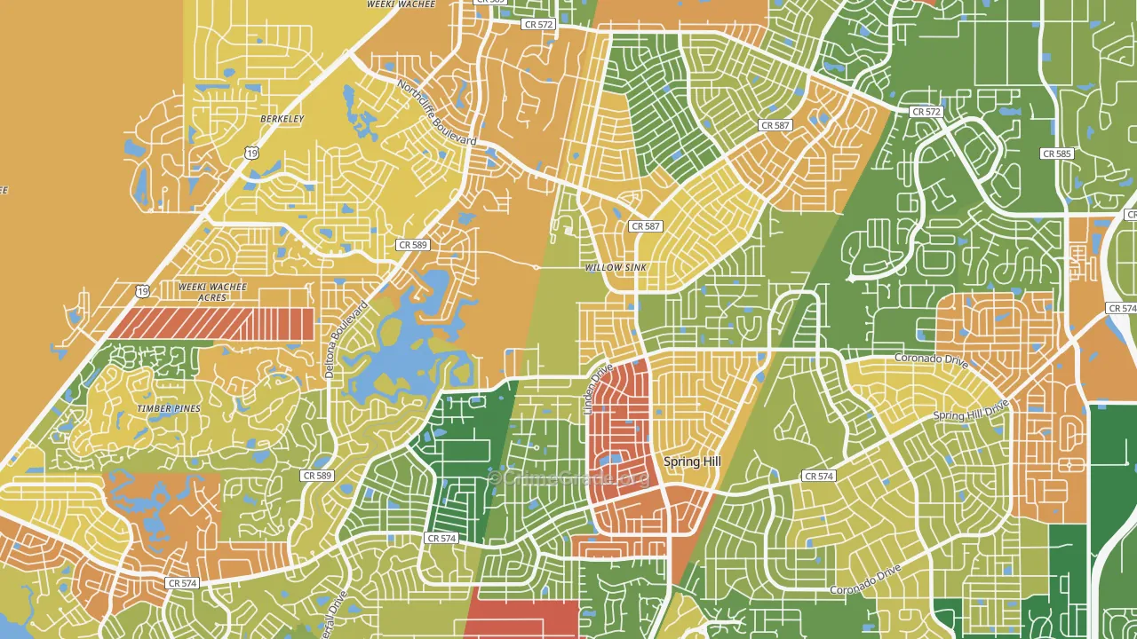 34608, FL Map of Theft Rates