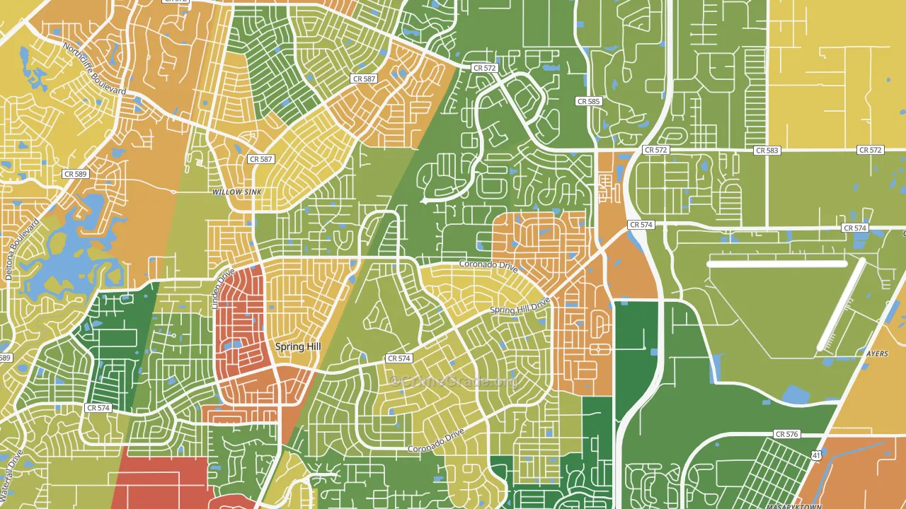 34609, FL Map of Theft Rates