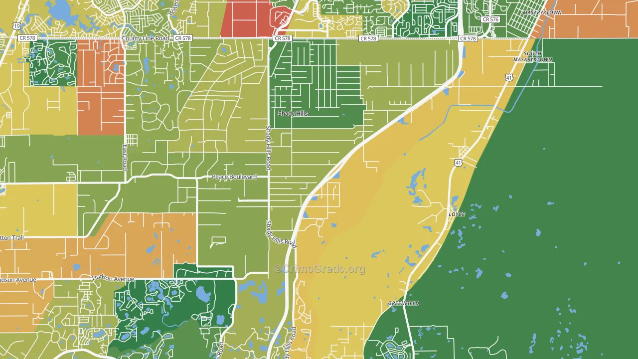 34610, FL Map of Theft Rates