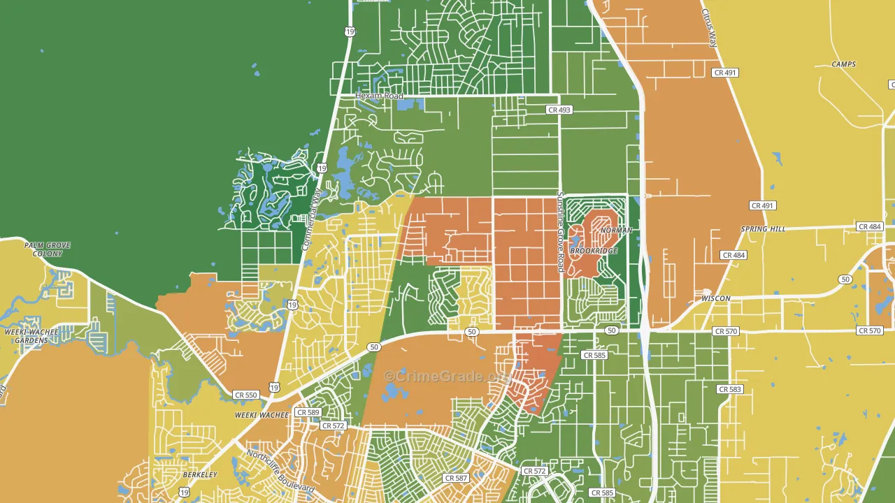 34613, FL Map of Theft Rates