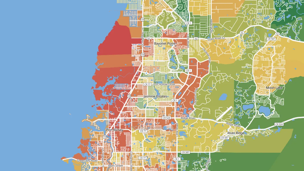 34668, FL Map of Theft Rates