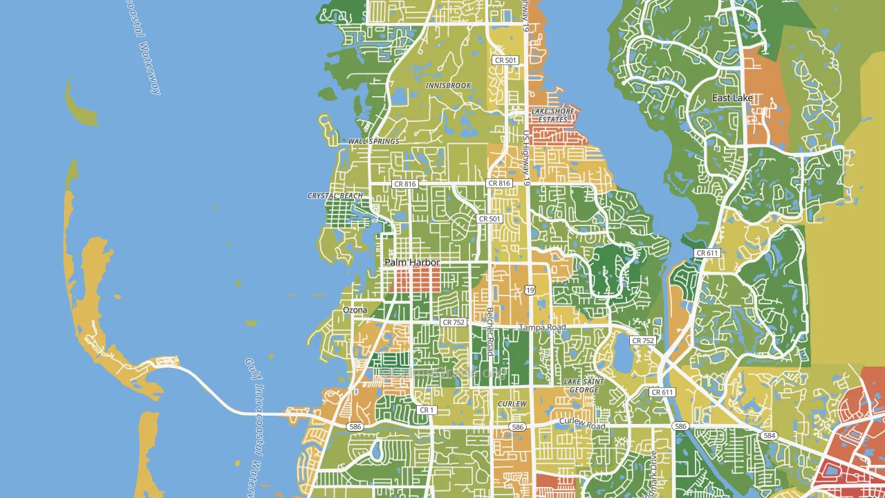 34683, FL Map of Theft Rates