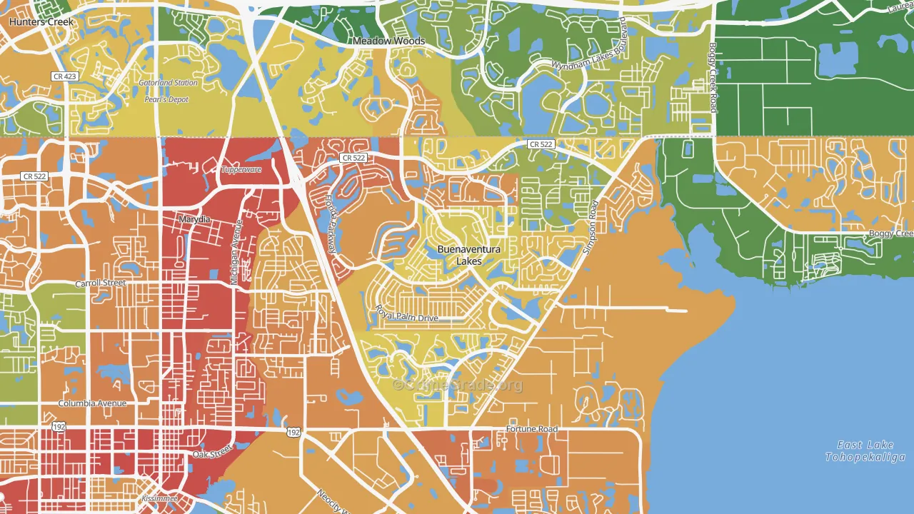 34743, FL Map of Theft Rates