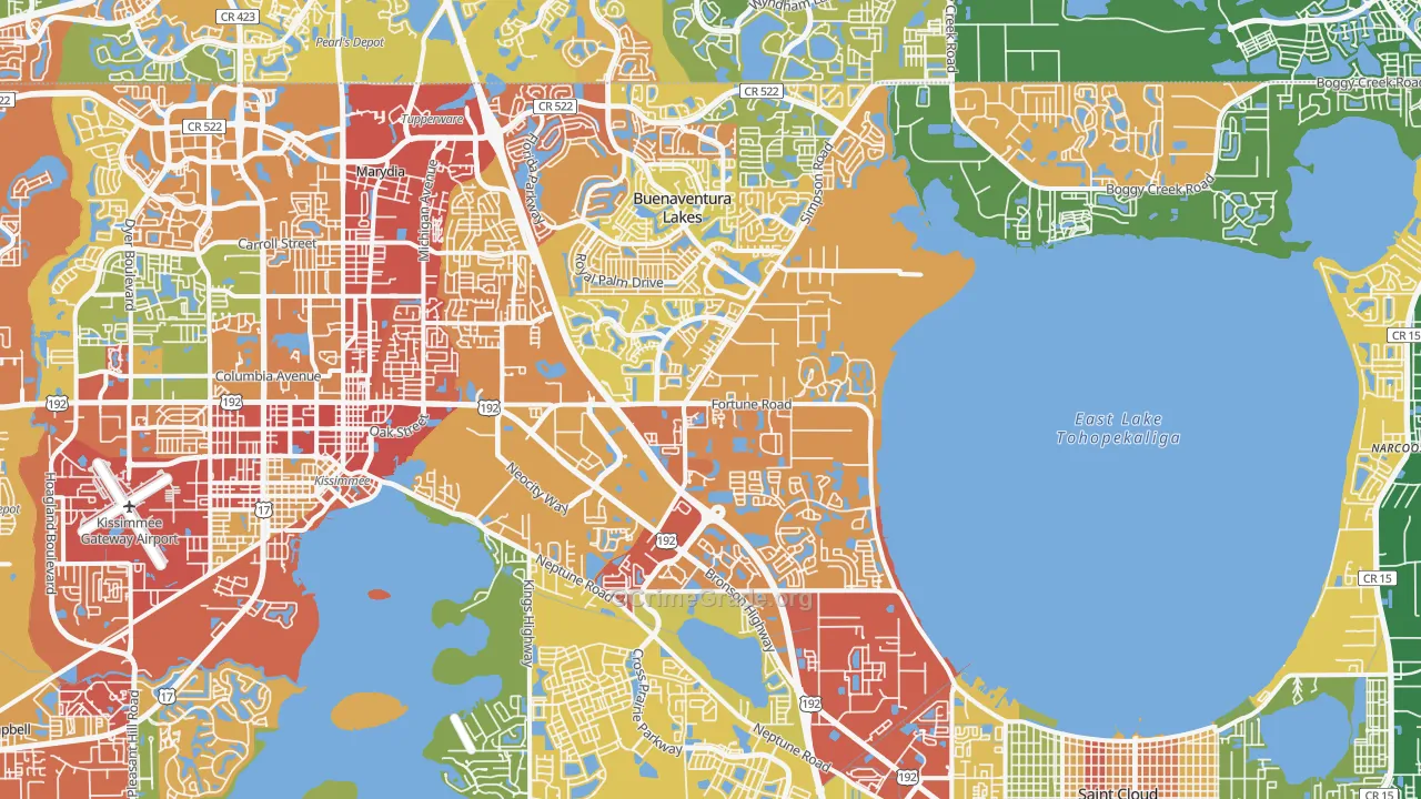 34744, FL Map of Theft Rates
