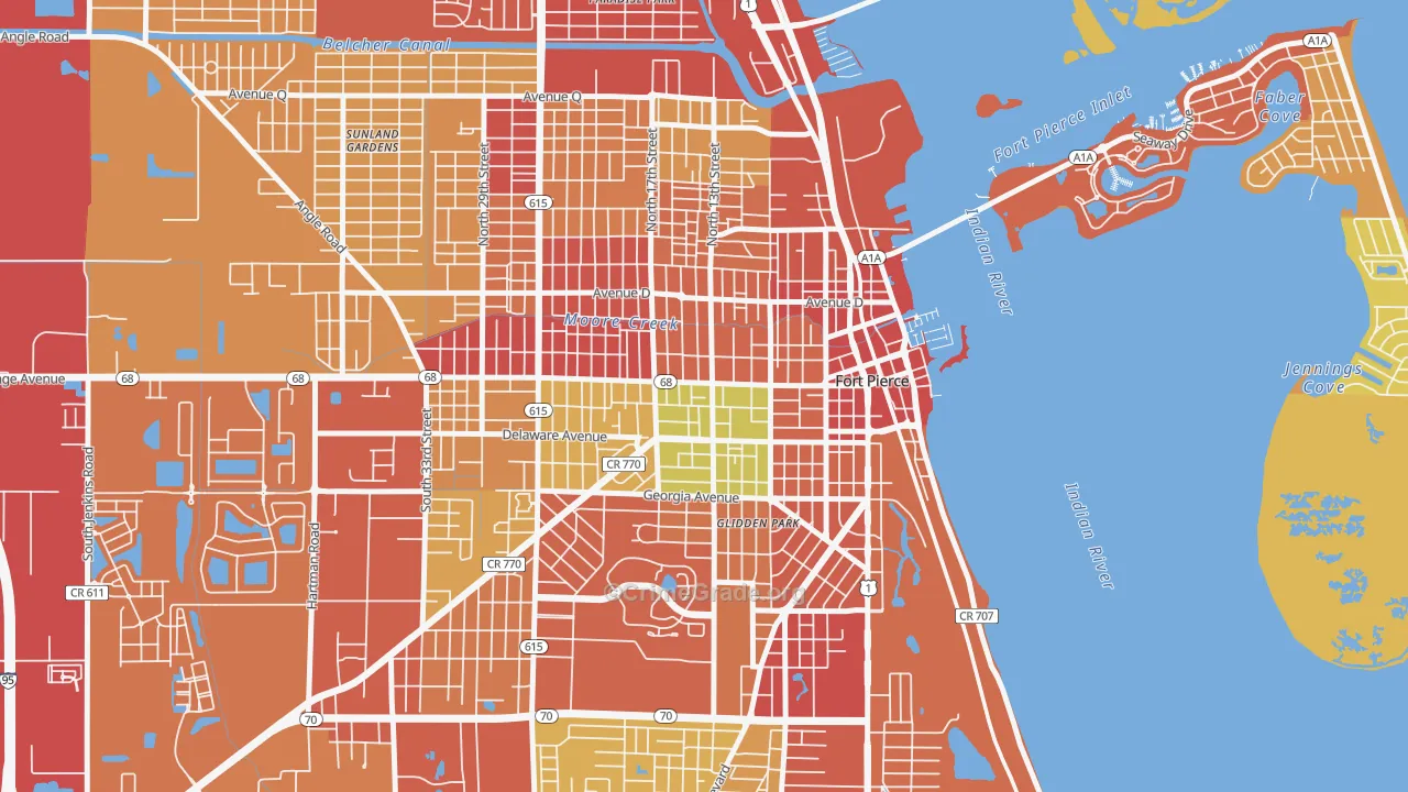 34950, FL Map of Theft Rates