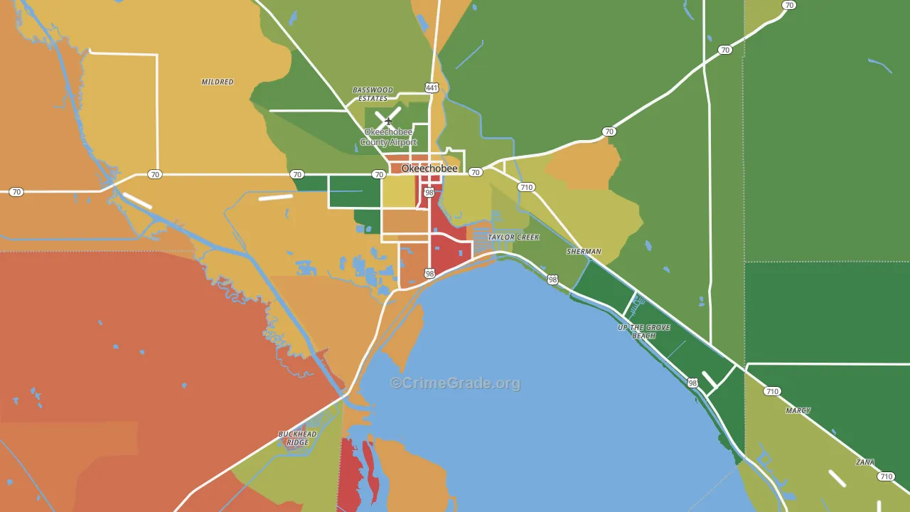34974, FL Map of Theft Rates