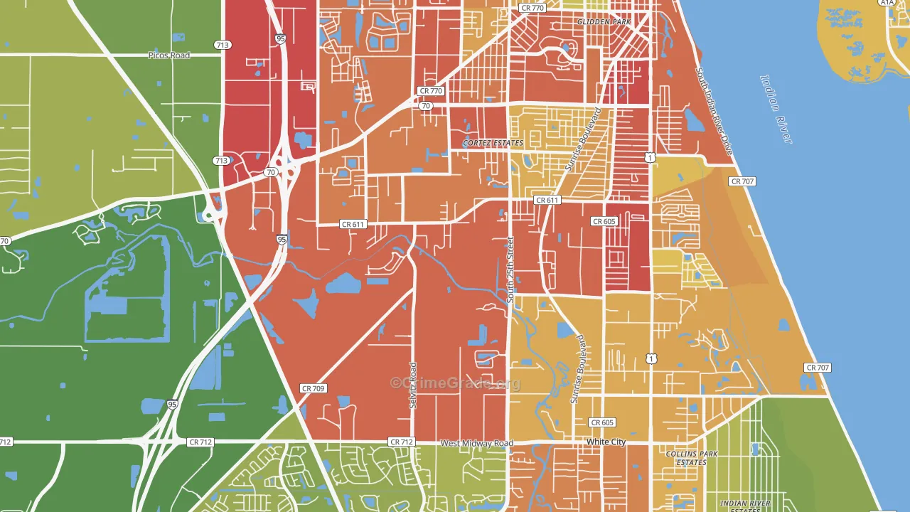 34981, FL Map of Theft Rates