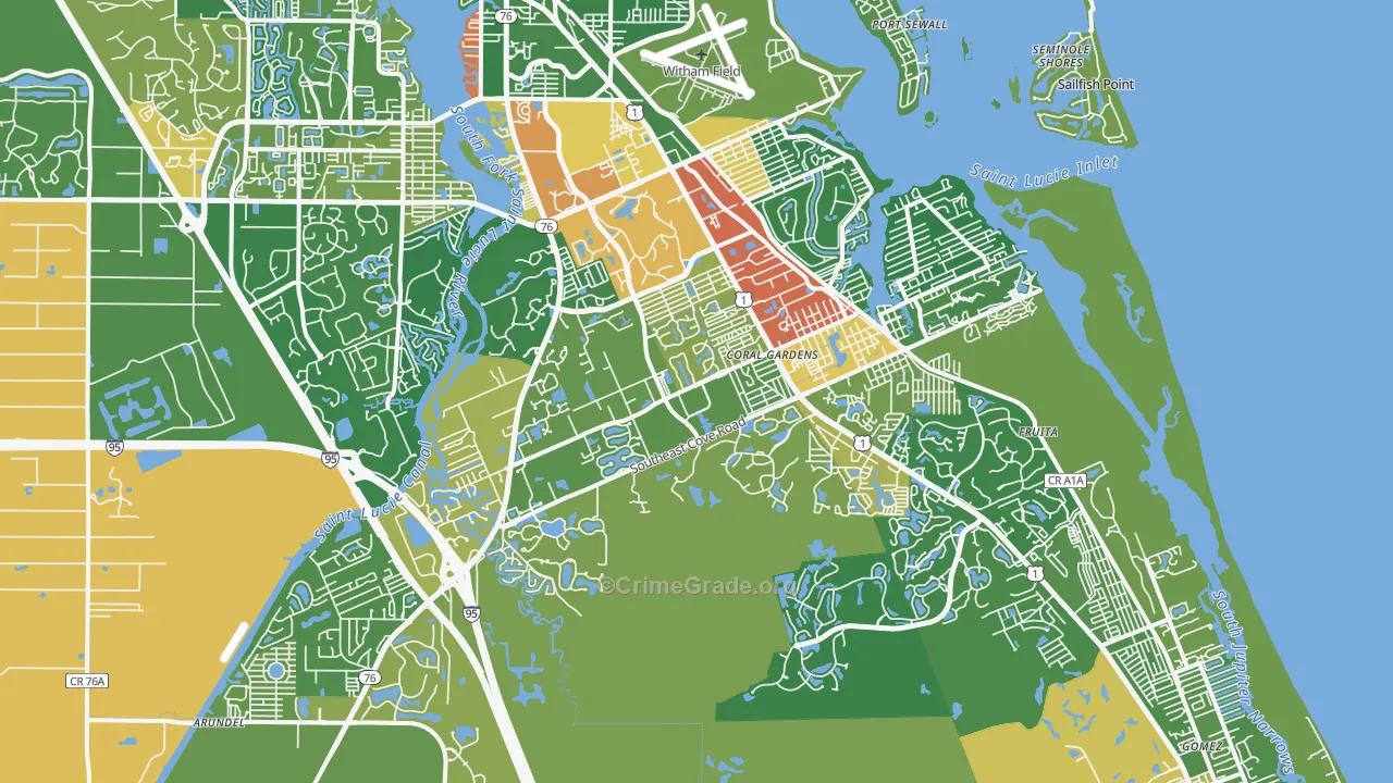 34997, FL Map of Theft Rates