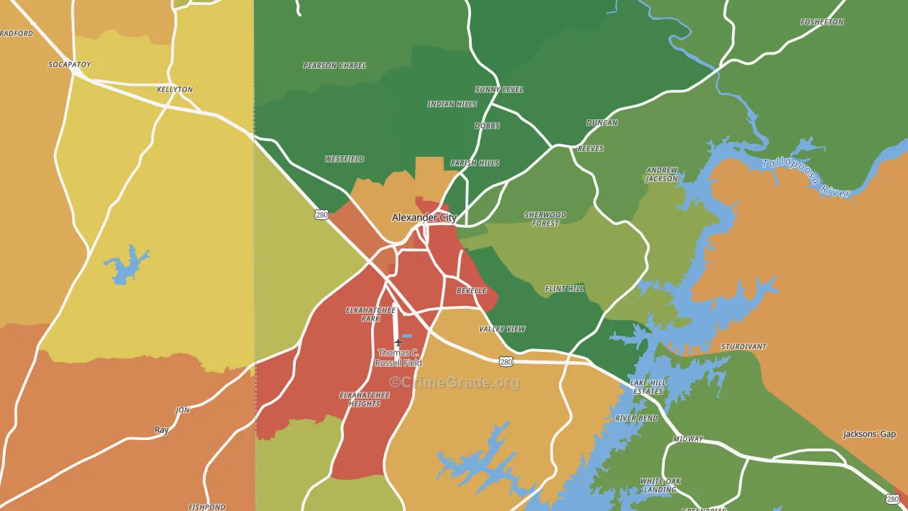 35010, AL Map of Theft Rates