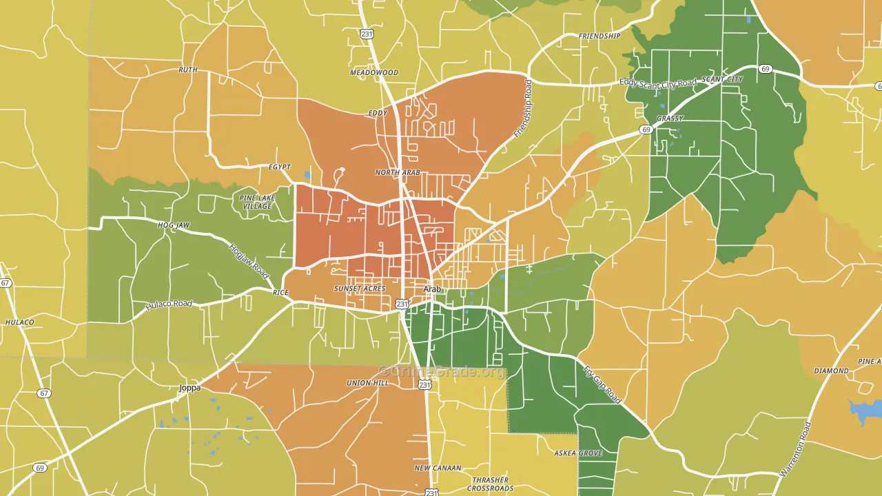 35016, AL Map of Theft Rates