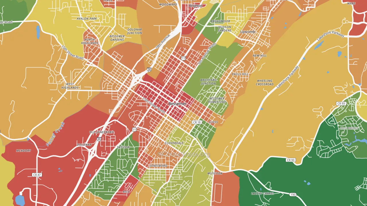 35020, AL Map of Theft Rates