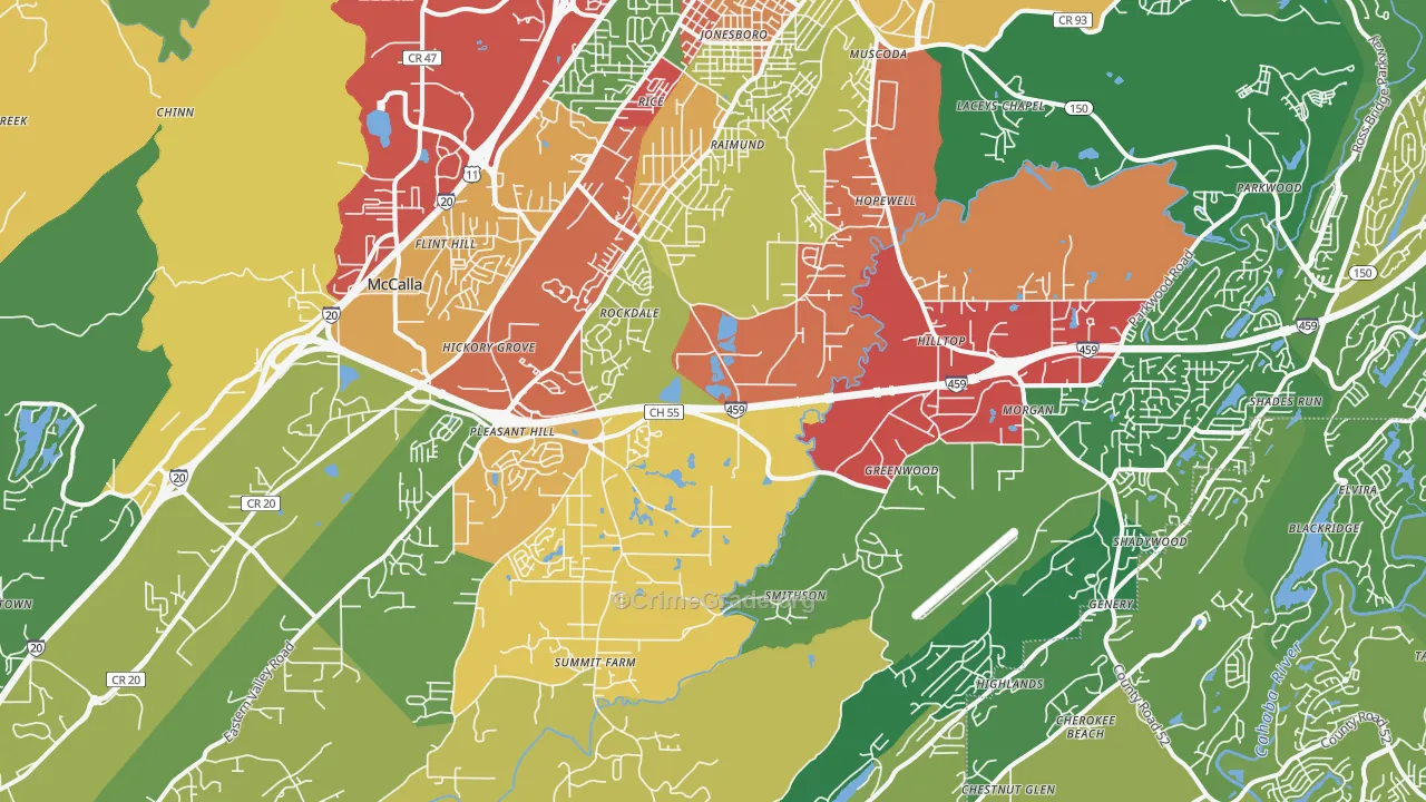 35022, AL Map of Theft Rates
