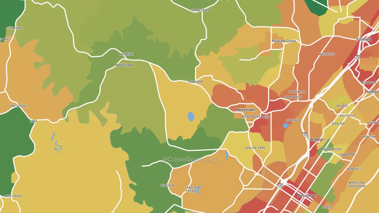35023, AL Map of Theft Rates