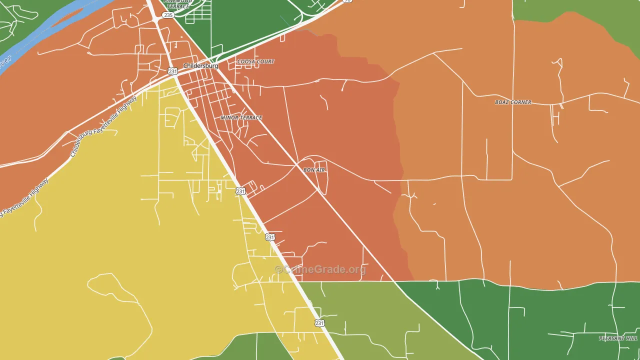 35032, AL Map of Theft Rates