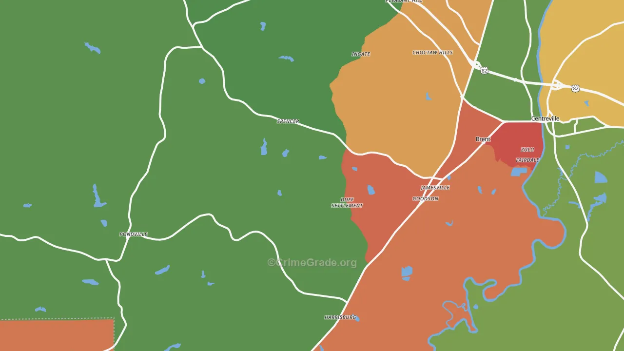 35034, AL Map of Theft Rates
