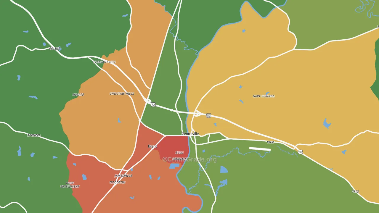 35042, AL Map of Theft Rates