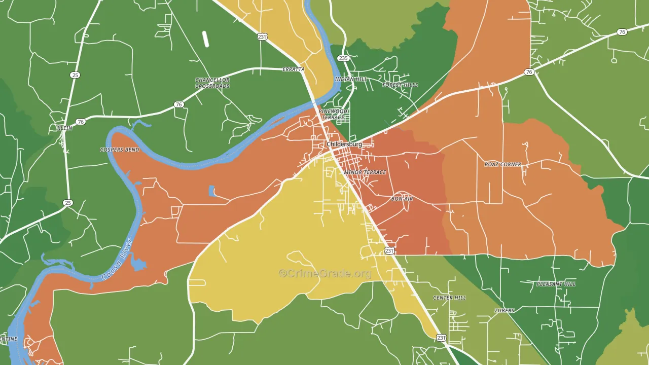 35044, AL Map of Theft Rates