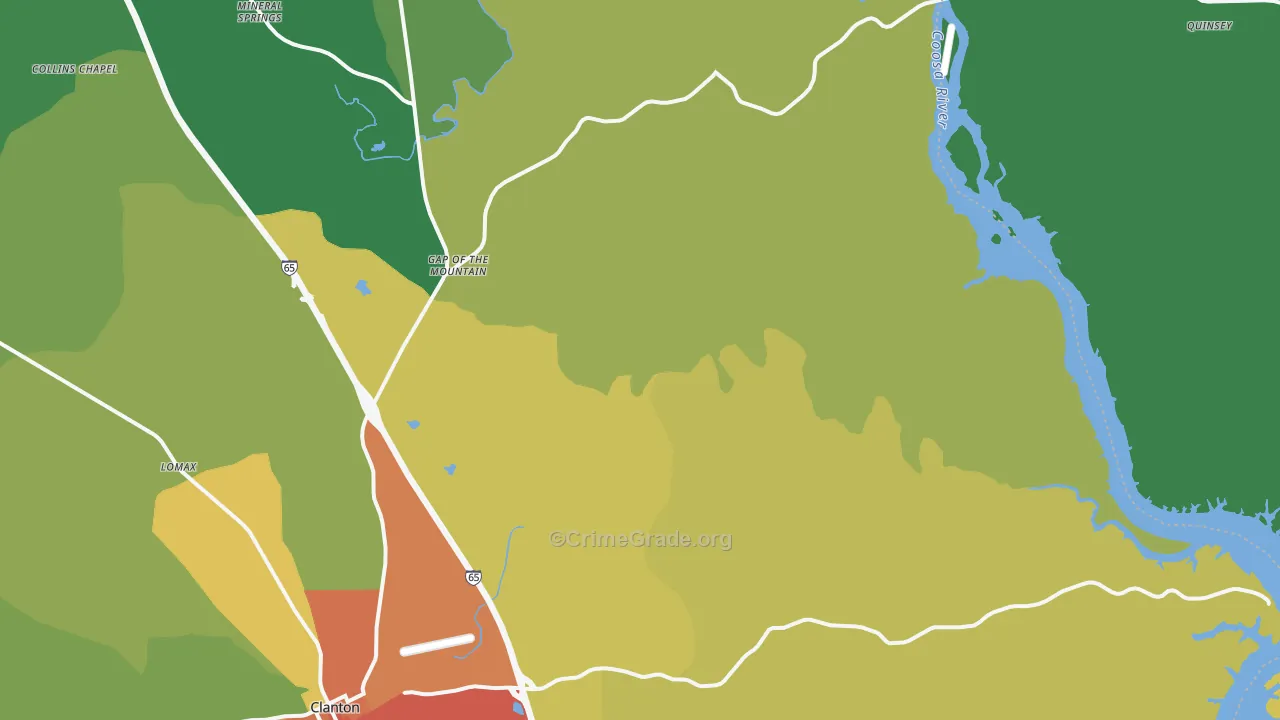 35046, AL Map of Theft Rates