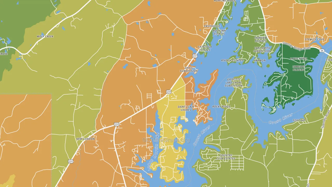35054, AL Map of Theft Rates