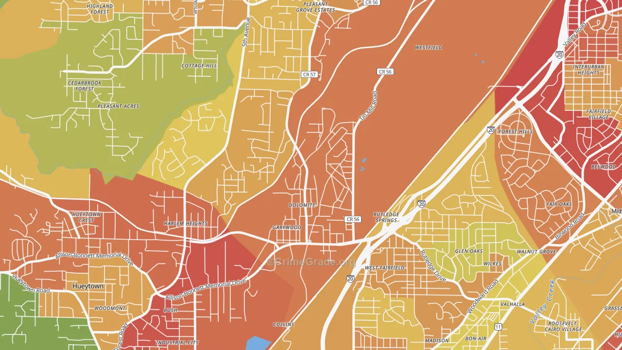 35061, AL Map of Theft Rates