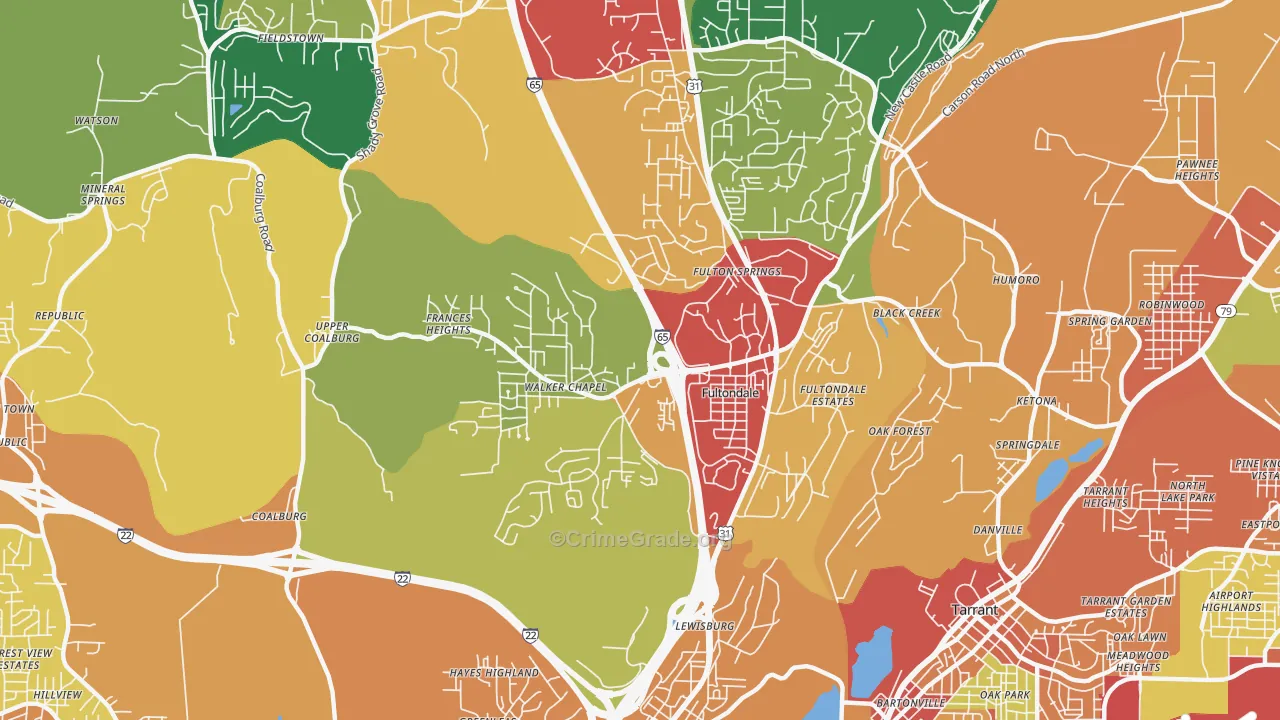 35068, AL Map of Theft Rates