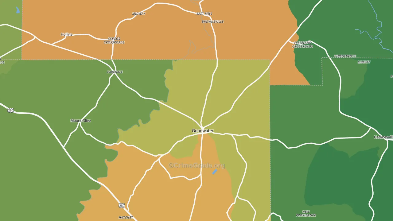 35072, AL Map of Theft Rates