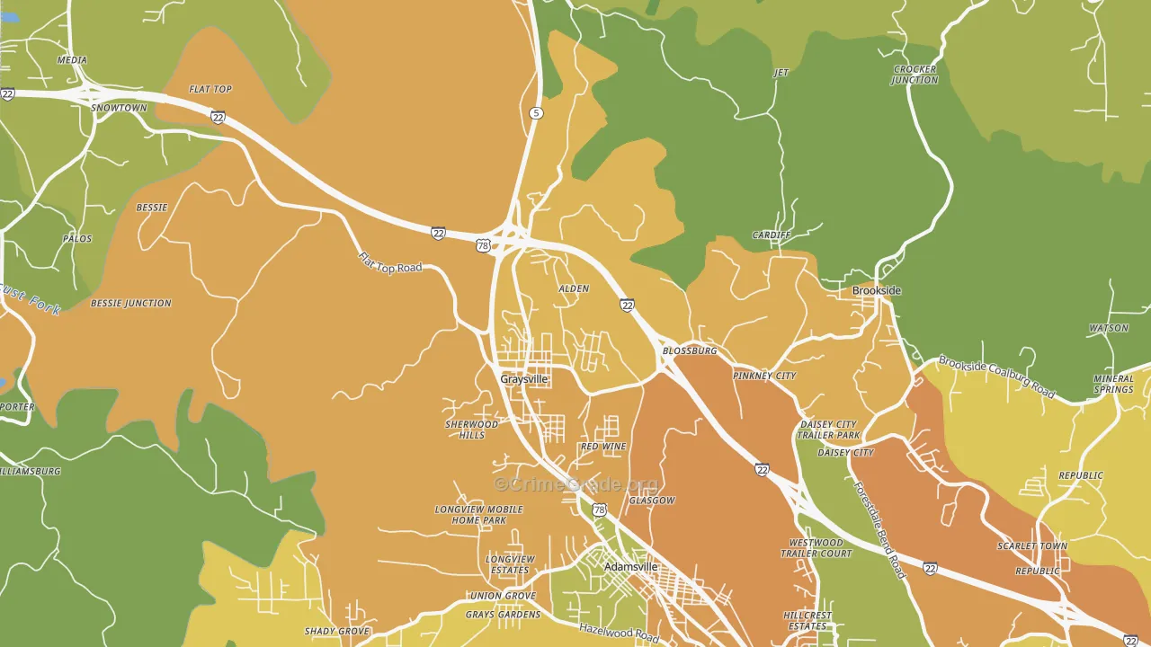 35073, AL Map of Theft Rates