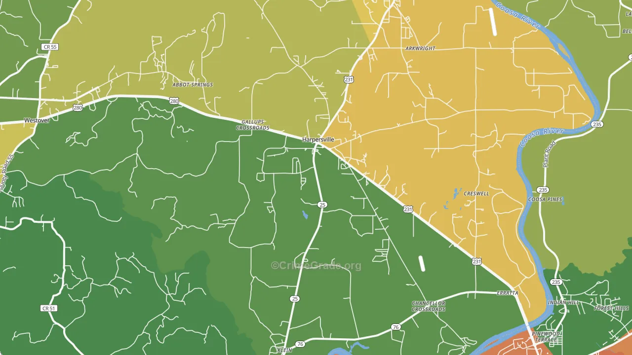 35078, AL Map of Theft Rates