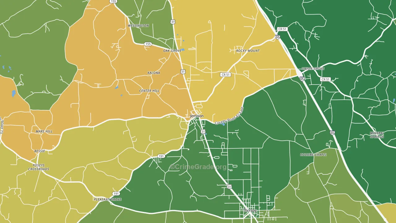 35085, AL Map of Theft Rates