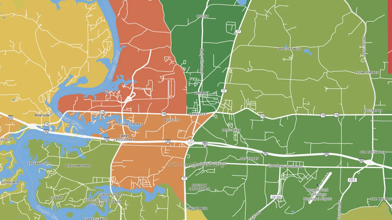 35096, AL Map of Theft Rates