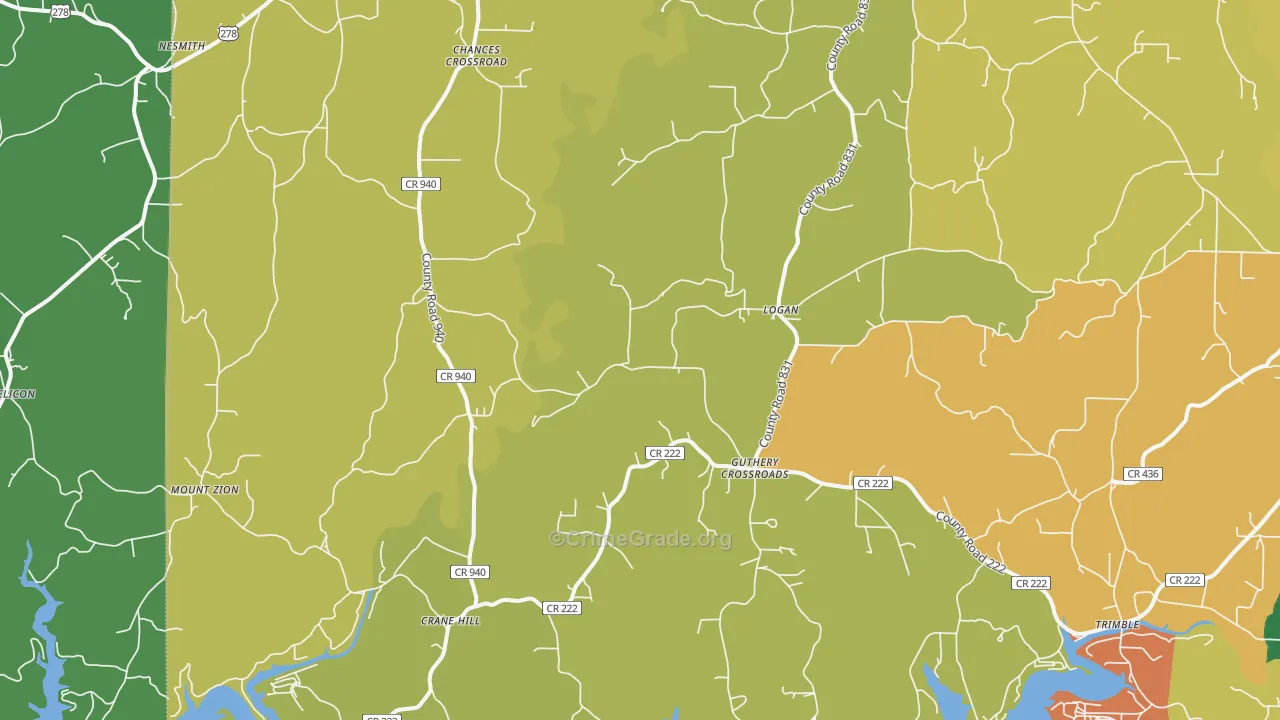 35098, AL Map of Theft Rates