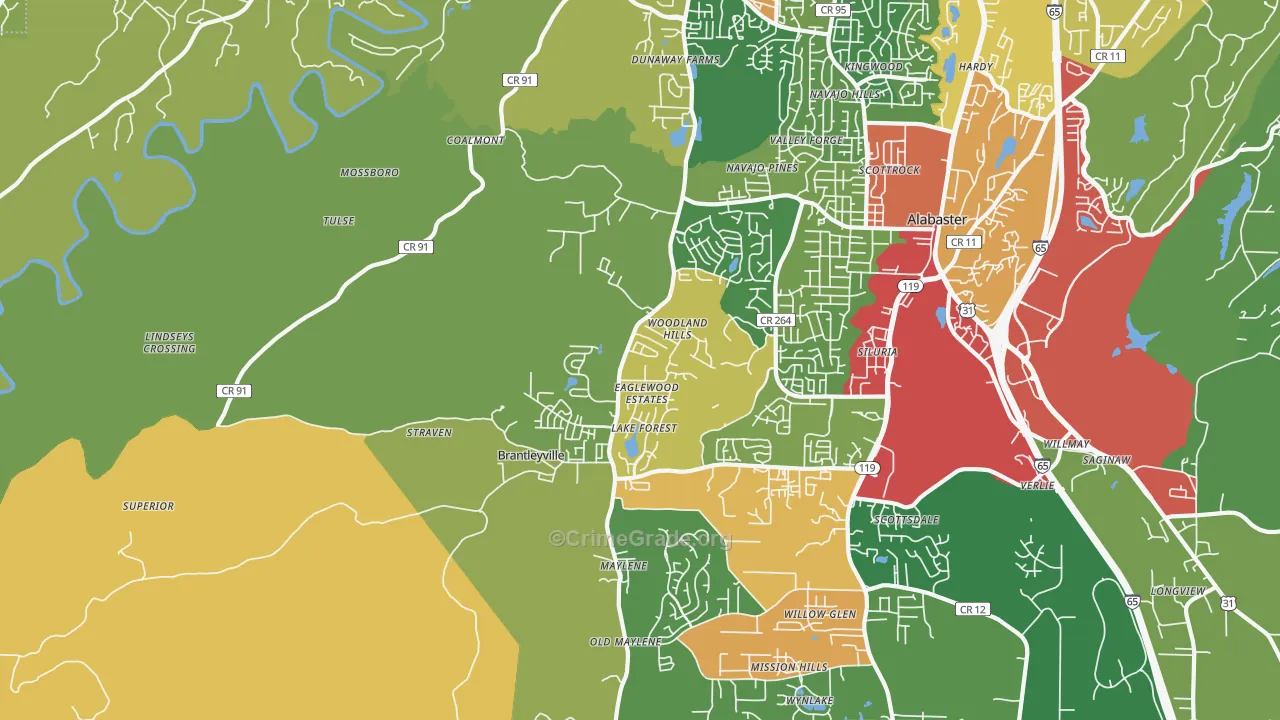35114, AL Map of Theft Rates