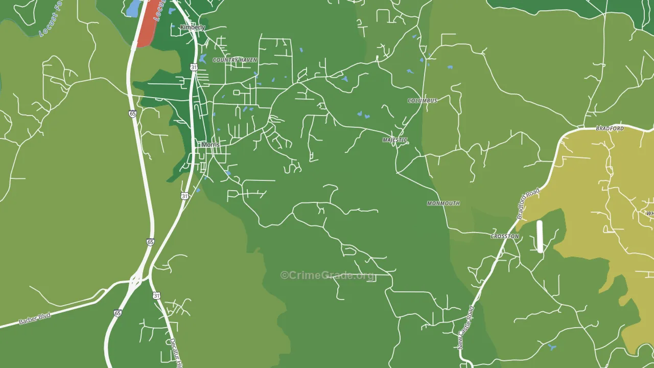 35116, AL Map of Theft Rates