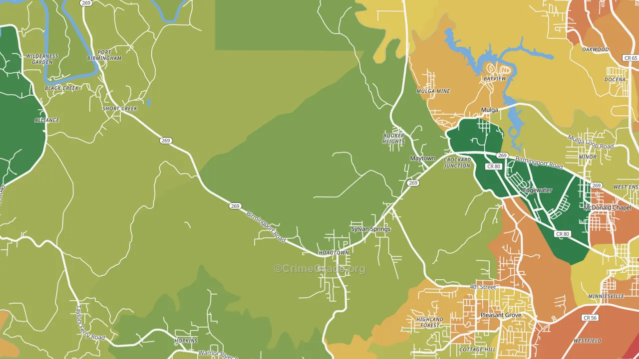 35118, AL Map of Theft Rates