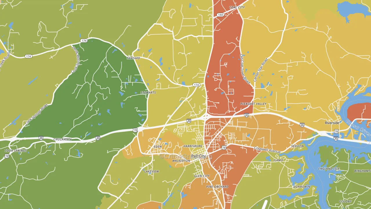 35125, AL Map of Theft Rates