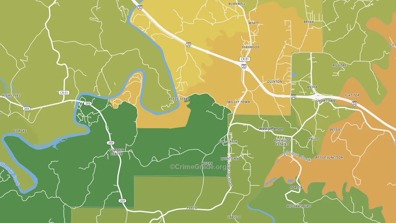 35130, AL Map of Theft Rates